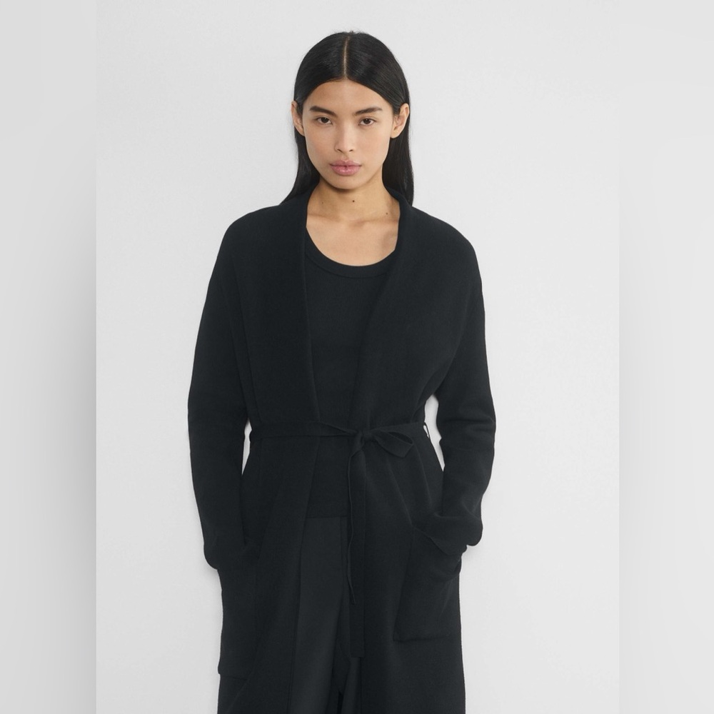 Aritzia Babaton Ty Duster Longline Cardigan Xs Black View 6